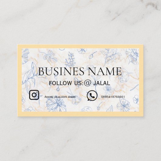 Minimalistisch Elegant Warm Beige Bold Zwart Moder Visitekaartje (Achterkant)