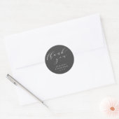 Minimalistisch Elegant Weddenschap Black White Har Ronde Sticker (Envelop)