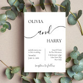 Minimalistisch Elegant Weddenschap Black White Kaart