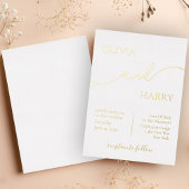 Minimalistisch Elegant Wedding Real Gold Folie Uitnodiging