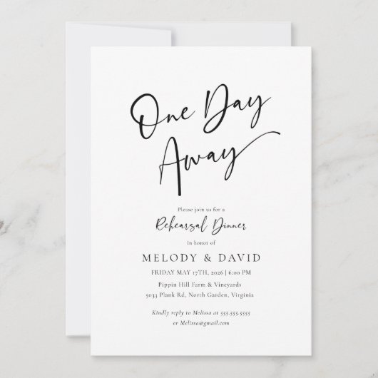 Minimalistisch Elegant Wedding Repetitie Diner Kaart (Voorkant)