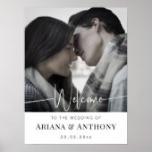 Minimalistisch Elegant Wedding Welcome Sign Poster (Voorkant)