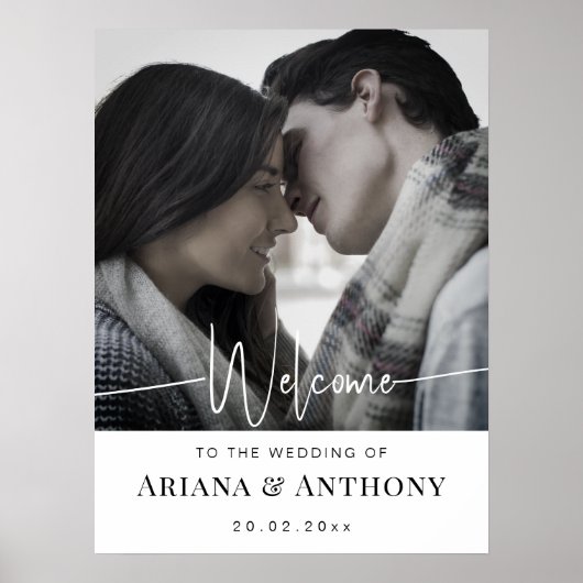 Minimalistisch Elegant Wedding Welcome Sign Poster (Voorkant)