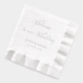 Minimalistisch Elegant Welkom op onze bruiloft Folie Servetten (Links)