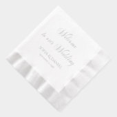 Minimalistisch Elegant Welkom op onze bruiloft Folie Servetten (Rechts)