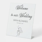 Minimalistisch  Elegant Welkom op onze bruiloft Reclamebord Met Voetstuk (Voorkant)