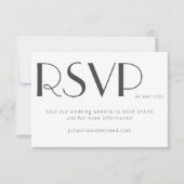 Minimalistisch Elegant White Art Deco Wedding Onli RSVP Kaartje (Voorkant)