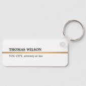 Minimalistisch Elegant White Copper Line Attorney Sleutelhanger (Voorkant)