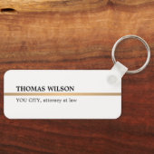 Minimalistisch Elegant White Copper Line Attorney Sleutelhanger (Voorkant)