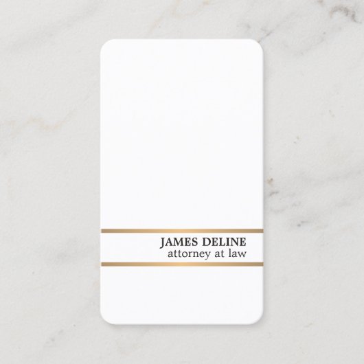 Minimalistisch Elegant White Copper Line Attorney Visitekaartje (Voorkant)
