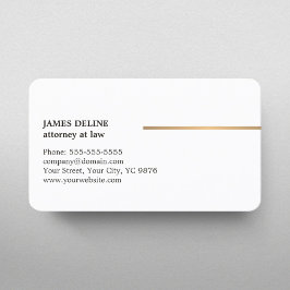 Minimalistisch Elegant White Copper Line Attorney Visitekaartje