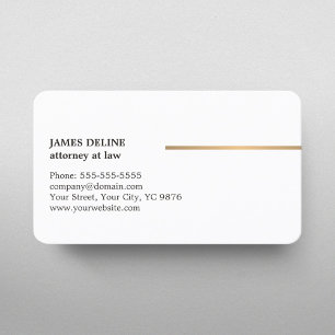 Minimalistisch Elegant White Copper Line Attorney Visitekaartje