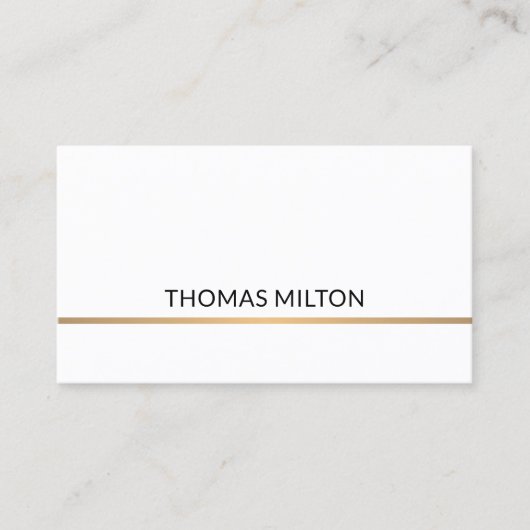 Minimalistisch Elegant White Copper Line Attorney Visitekaartje (Voorkant)