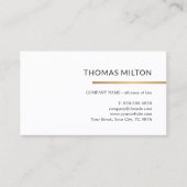 Minimalistisch Elegant White Faux Copper Line Atto Visitekaartje (Voorkant)