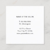 Minimalistisch elegant White Faux Silver Razor Bar Vierkante Visitekaartje (Achterkant)