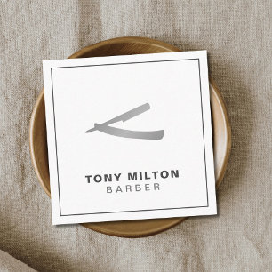 Minimalistisch elegant White Faux Silver Razor Bar Vierkante Visitekaartje