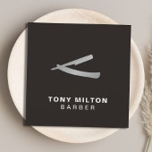 Minimalistisch elegant White Faux Silver Razor Bar Vierkante Visitekaartje