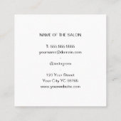 Minimalistisch elegant White Faux Silver Razor Bar Vierkante Visitekaartje (Achterkant)