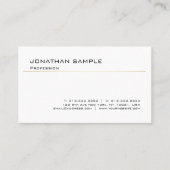 Minimalistisch Elegant White Gold Trendy Design Visitekaartje (Voorkant)