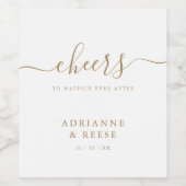 Minimalistisch Elegant White&Gold Wedding/Verlovin Wijn Etiket (Enkel label)