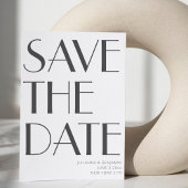 Minimalistisch Elegant White Grey Art Deco Wedding Save The Date