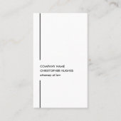 Minimalistisch Elegant White Line Attorney Visitekaartje (Voorkant)