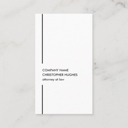 Minimalistisch Elegant White Line Attorney Visitekaartje (Voorkant)