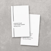 Minimalistisch Elegant White Line Attorney Visitekaartje