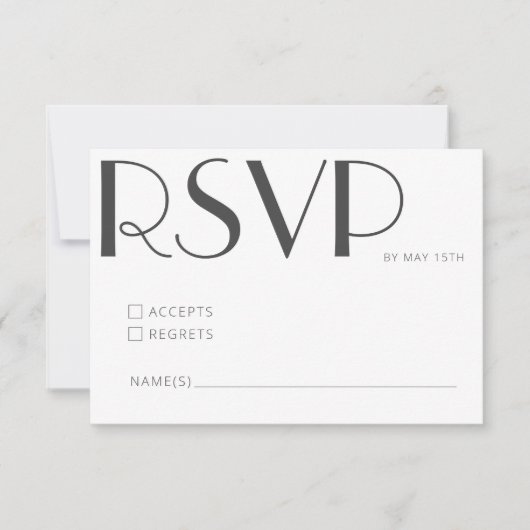 Minimalistisch Elegant White Sjabloon Art Deco Wed (Voorkant)