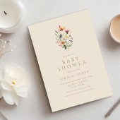 Minimalistisch Elegant Wildflower Baby shower Kaart
