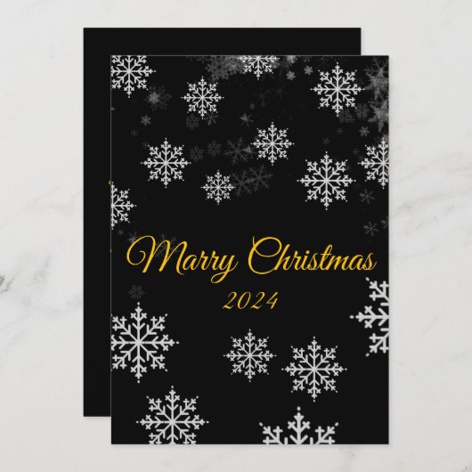 Minimalistisch Elegant Winter Vrolijk Kerstfeest Feestdagenkaart (Voorkant / Achterkant)