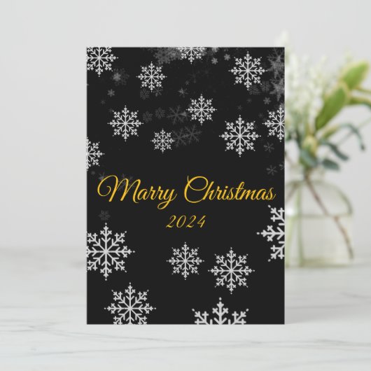 Minimalistisch Elegant Winter Vrolijk Kerstfeest Feestdagenkaart (Staand voorkant)