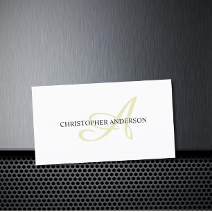 Minimalistisch Elegant Wit Consultant Monogram Visitekaartje