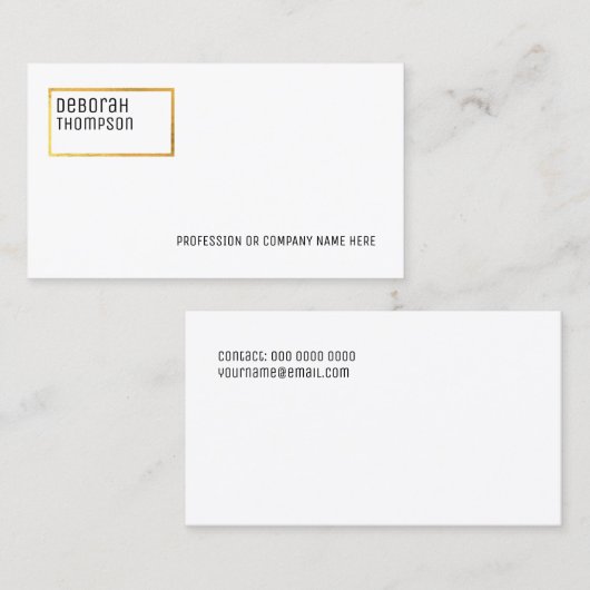 minimalistisch elegant wit en schoon visitekaartje (Voorkant / Achterkant)