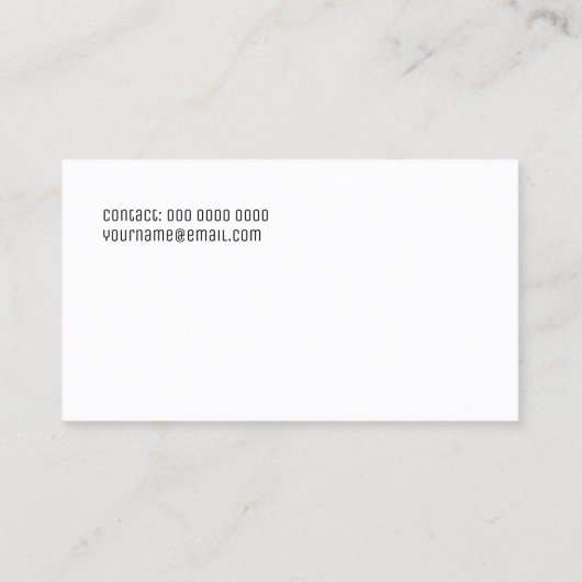minimalistisch elegant wit en schoon visitekaartje (Achterkant)