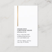 Minimalistisch Elegant Wit Faux Gold Line Advocaat Visitekaartje (Voorkant)