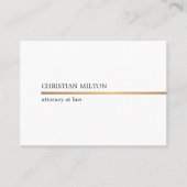 Minimalistisch Elegant Wit Faux Gold Line Advocaat Visitekaartje (Voorkant)