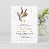 Minimalistisch Elegant Wit Goud Doop Engel Geloof Kaart (Staand voorkant)