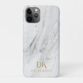 Minimalistisch Elegant Wit Marmer Monogram Case-Mate iPhone Case (Achterkant)