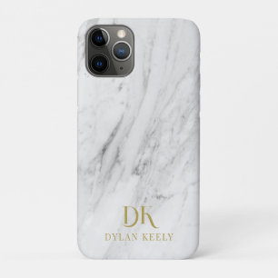 Minimalistisch Elegant Wit Marmer Monogram Case-Mate iPhone Case
