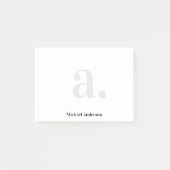 Minimalistisch Elegant Wit Monogram Modern Post-it® Notes (Voorkant)