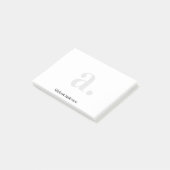 Minimalistisch Elegant Wit Monogram Modern Post-it® Notes (Schuin)