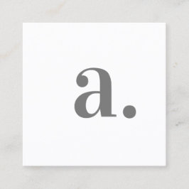 Minimalistisch Elegant Wit Monogram Moderne QR Cod Vierkante Visitekaartje