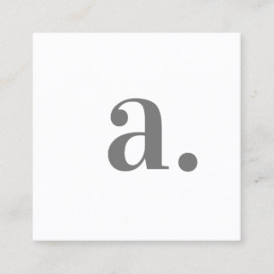 Minimalistisch Elegant Wit Monogram Moderne QR Cod Vierkante Visitekaartje