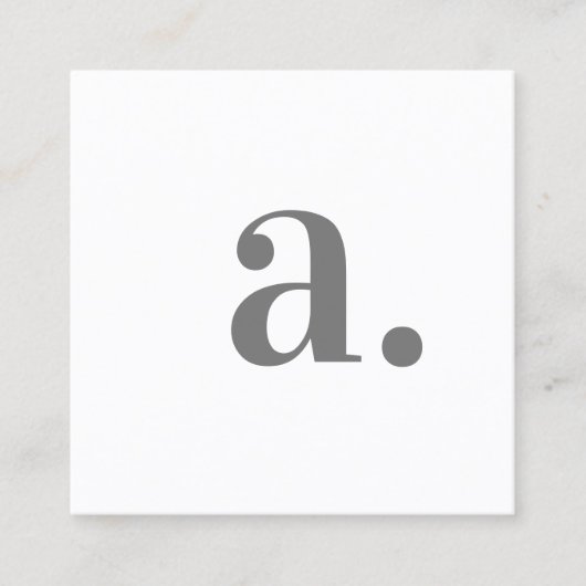 Minimalistisch Elegant Wit Monogram Moderne QR Cod Vierkante Visitekaartje (Voorkant)