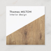 Minimalistisch elegant, wit ontwerp van de Houder Vierkante Visitekaartje (Voorkant)