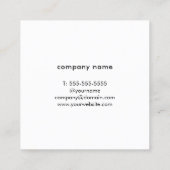 Minimalistisch elegant, wit ontwerp van de Houder Vierkante Visitekaartje (Achterkant)