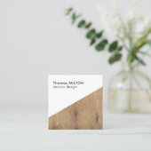 Minimalistisch elegant, wit ontwerp van de Houder Vierkante Visitekaartje (Staand voorkant)