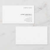 Minimalistisch Elegant Wit Plain Modern Profession Visitekaartje (Voorkant / Achterkant)