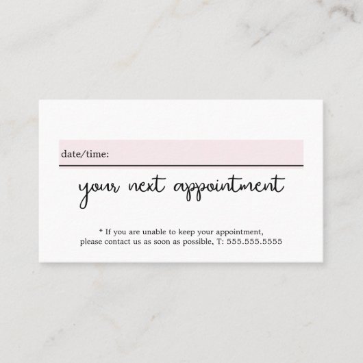 Minimalistisch Elegant Wit Rose Beauty Afsprakenkaartje (Voorkant)